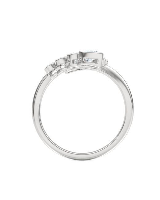 The Diamond Store White Skyline 0.70Ct Pear And Round Cut Lab Diamond Ring