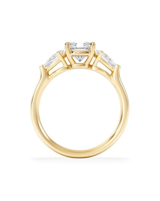 The Diamond Store Metallic Adore 1.50Ct Round Cut Lab Diamond 3 Stone Engagement Ring