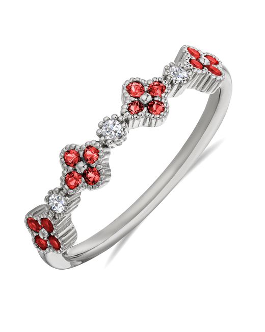 The Diamond Store Metallic Alegria 0.18Ct Lab Ruby 4 Clover Ring