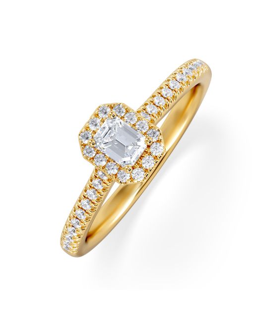 The Diamond Store Metallic Lumia Emerald Cut Lab Diamond Halo Ring 0.33Ct F/Vs