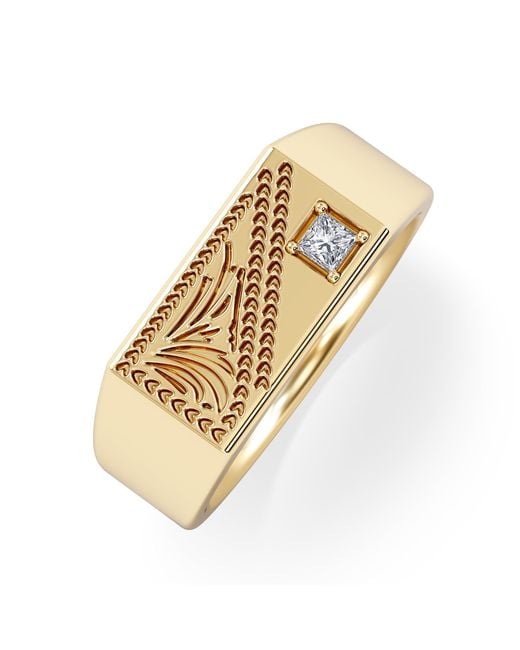 The Diamond Store Metallic Crest 0.03Ct Lab Diamond Rectangle Signet Ring for men