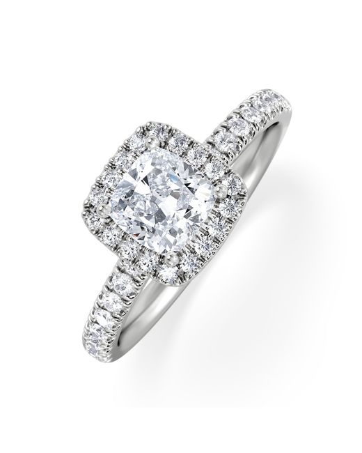 The Diamond Store White Beatrice Gia Diamond Halo Engagement Ring