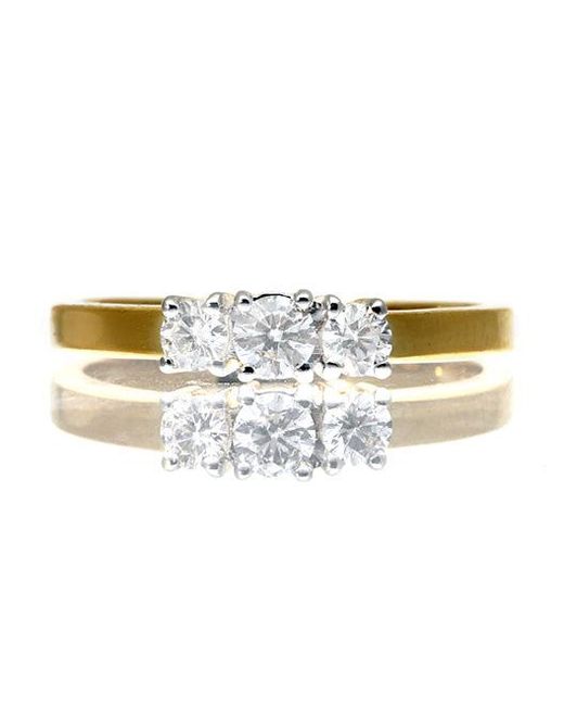 The Diamond Store Metallic Ellie 18K 3 Stone Diamond Ring 1.00Ct H/Si