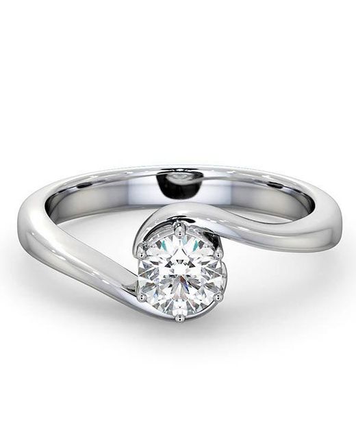 The Diamond Store Metallic Certified 0.50Ct Leah 18K Engagement Ring E/Vs1