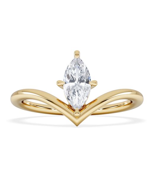 The Diamond Store Metallic Vela 0.50Ct Marquise Cut Lab Diamond Solitaire Engagement Ring