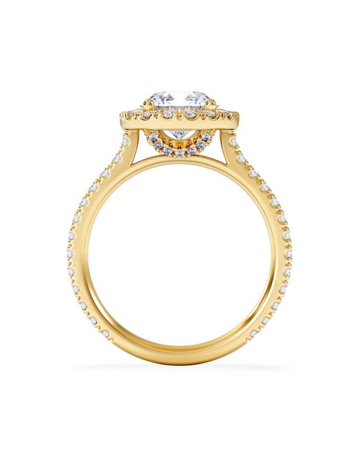 The Diamond Store Metallic 2.30Ct Reina Lab Diamond Halo Engagement Ring