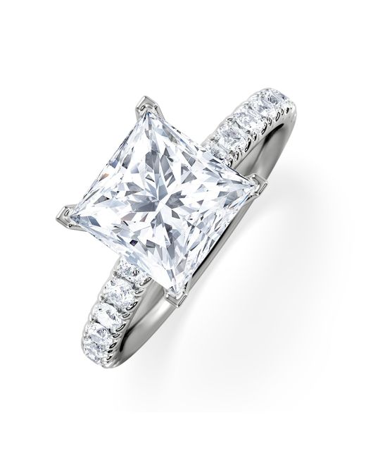 The Diamond Store White 2.60Ct Katerina Lab Princess Diamond Engagement Ring F/Vs1