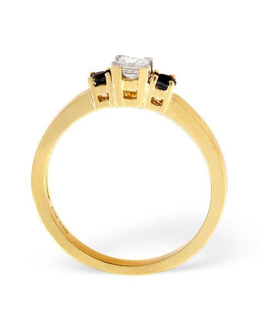 The Diamond Store Metallic Sapphire And 0.15Ct Lab Diamond Ring 18K