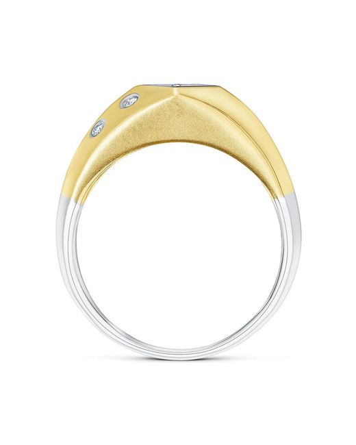 The Diamond Store Metallic Diamond Ring With Bezeled Shoulders