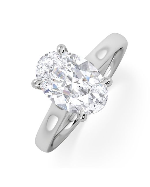 The Diamond Store White Amora Oval 2.00Ct Lab Diamond Engagement Ring F/Vs1 Set