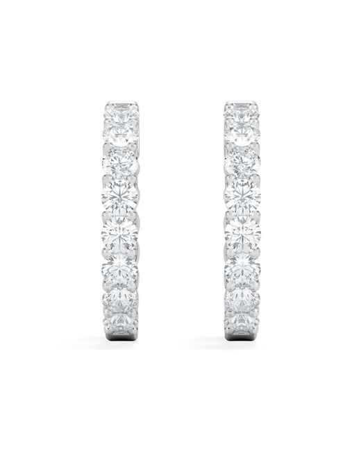 The Diamond Store White Braided 2.00Ct Round Cut Lab Diamond Hoop Earrings