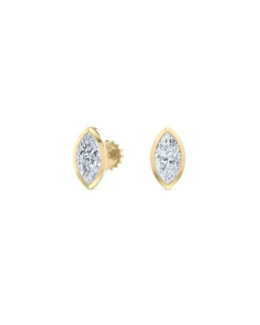The Diamond Store Metallic Bezel Set 1.00Ct Marquise Cut Lab Diamond Stud Earrings