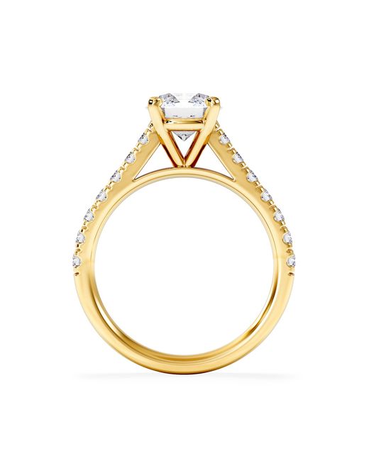 The Diamond Store Metallic Natalia Lab Diamond Engagement Side Stone Ring 18K 2.00Ct F/Vs1