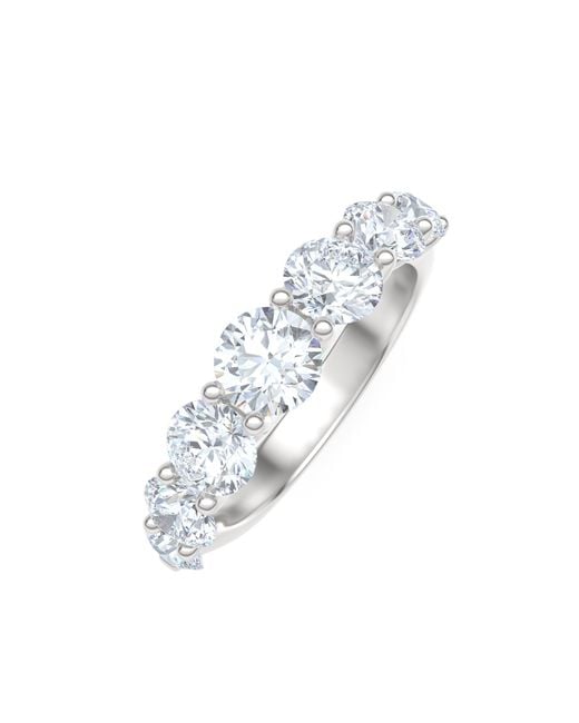 The Diamond Store White Legacy 2.00Ct Round Cut Lab Diamond Half Eternity Ring
