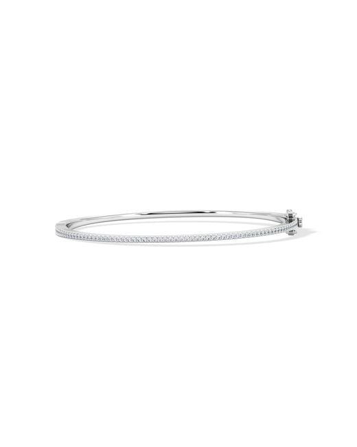 The Diamond Store White 0.50Ct Lab Diamond Half Pavé Bangle Bracelet