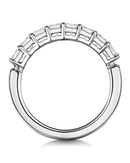 The Diamond Store Metallic Simone Diamond Eternity Ring Asscher Cut 1.33Ct Vvs Size H-I