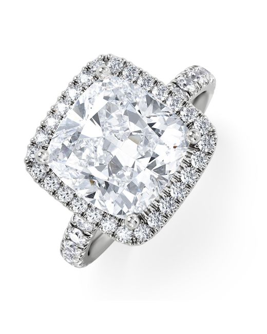 The Diamond Store Multicolor Beatrice 5.75Ct Lab Diamond Cushion Cut Engagement Ring