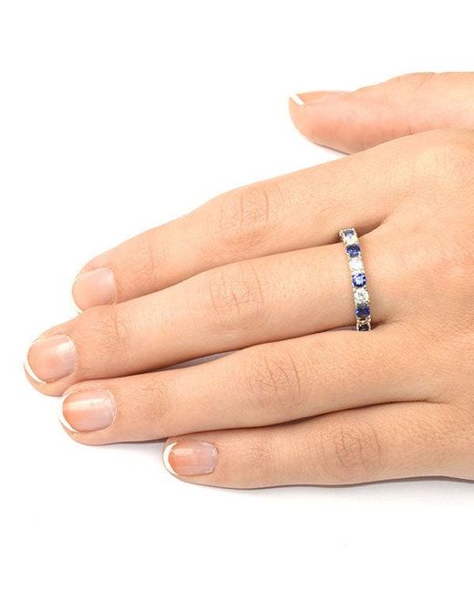 The Diamond Store Blue Sapphire 1.30Ct And Diamond Eternity Ring