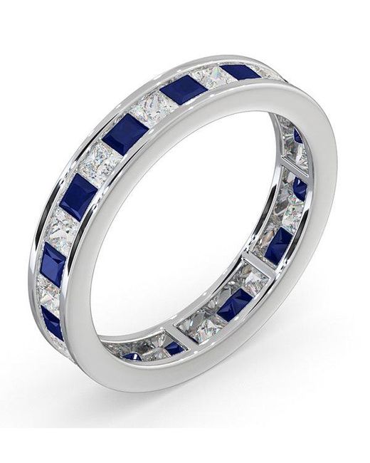 The Diamond Store Blue Eternity Ring Lauren Diamonds G/Vs And Sapphire 2.30Ct