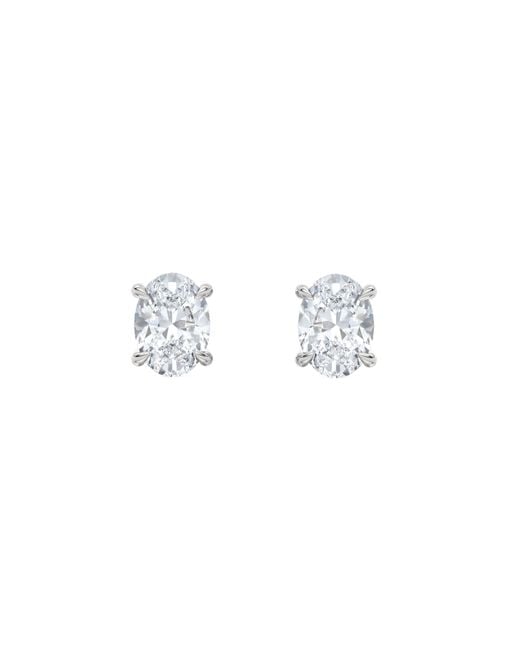 The Diamond Store White 2.00Ct Oval Cut Lab Diamond Stud Earrings