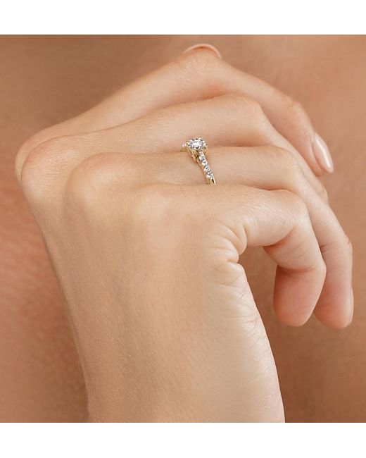 The Diamond Store Metallic Lab Diamond Side Stone Engagement Ring 0.25Ct H/Si