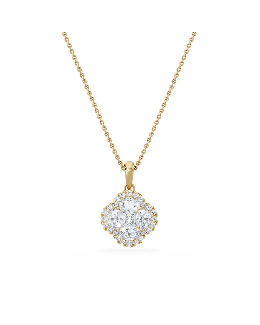 The Diamond Store Metallic Alegria 1.00Ct Lab Diamond Halo Pendant Necklace