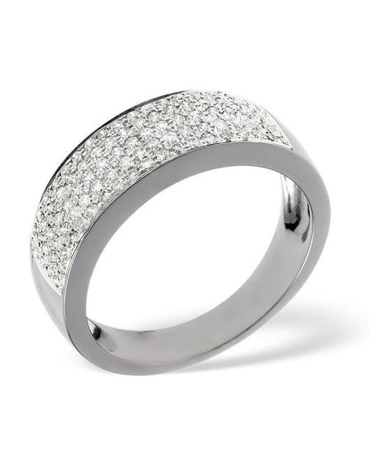 The Diamond Store Metallic 18K Diamond Pave Ring 0.45Ct H/Si