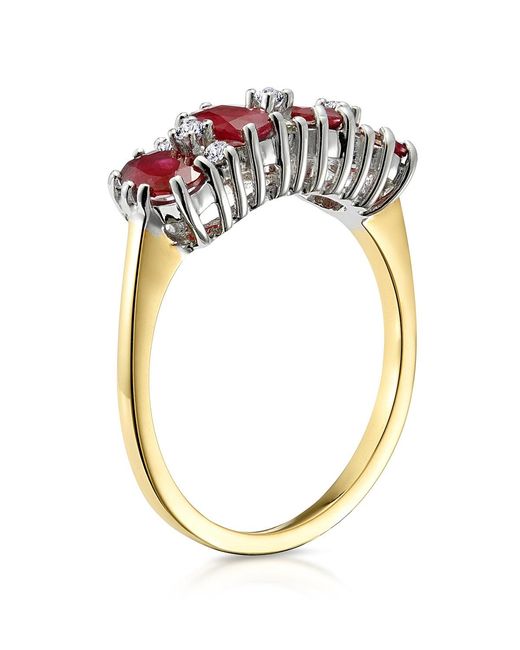 The Diamond Store Metallic Ruby 1.12Ct And Diamond 9K Ring