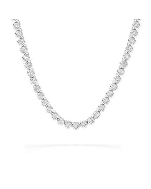 The Diamond Store Metallic 1.00Ct Lab Diamond Bezel Tennis Necklace
