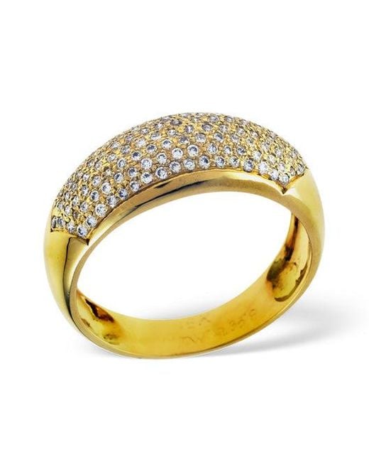 The Diamond Store Metallic 18K Diamond Pave Ring 0.35Ct H/Si
