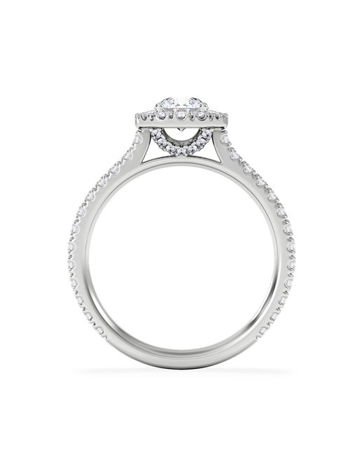The Diamond Store White Reina Lab Diamond Halo Engagement Ring
