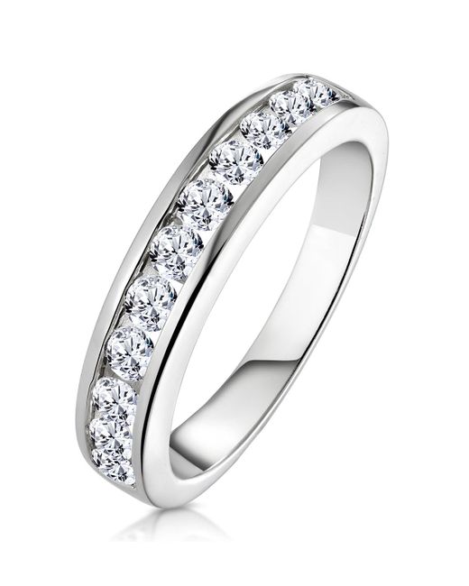 The Diamond Store Metallic Rae Half Eternity Ring 0.75Ct Lab Diamond 9K