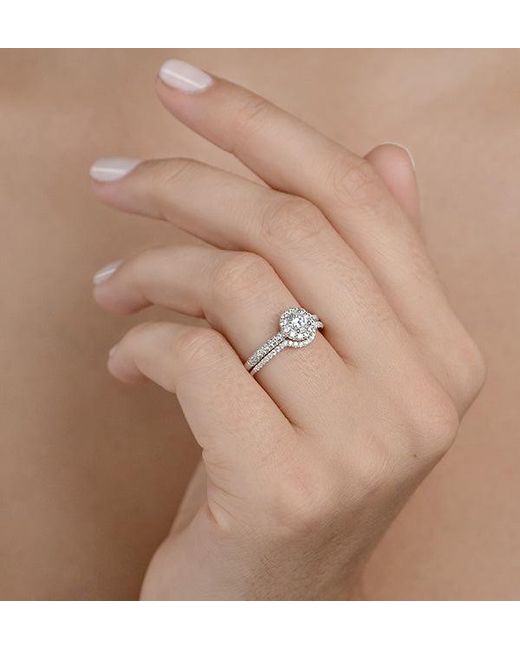 The Diamond Store White Matching Lab Diamond Engagement And Wedding Ring 1Ct Vs1 18K