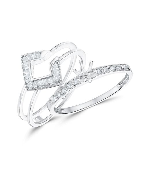 The Diamond Store White Diamond 0.65Ct And 9K Solitaire Ring With Shoulders