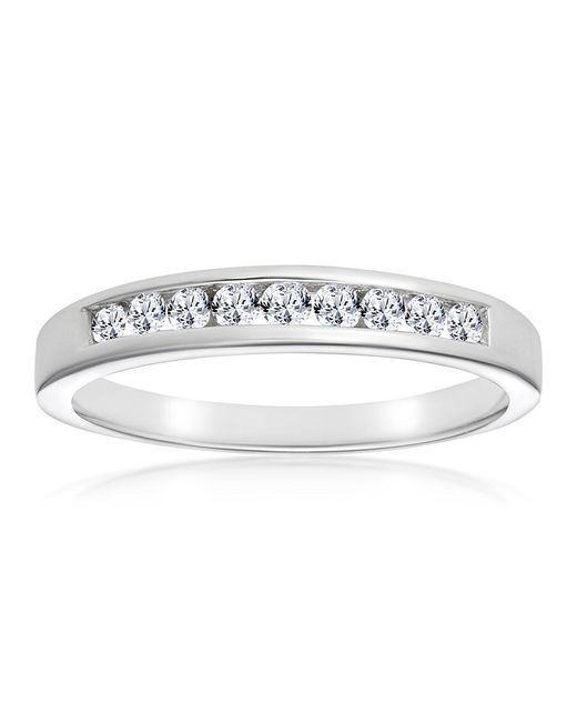 The Diamond Store Metallic Rae Half Eternity Ring Channel Set 0.25Ct Diamond 9K