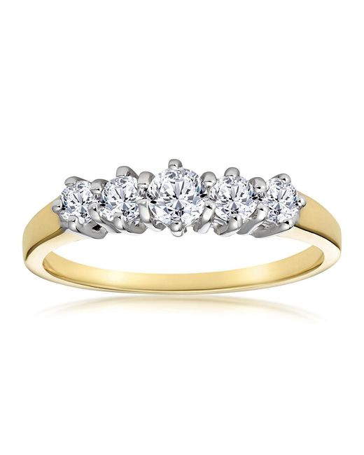 The Diamond Store Metallic Ellie 18K 5 Stone Diamond Eternity Ring 0.50Ct