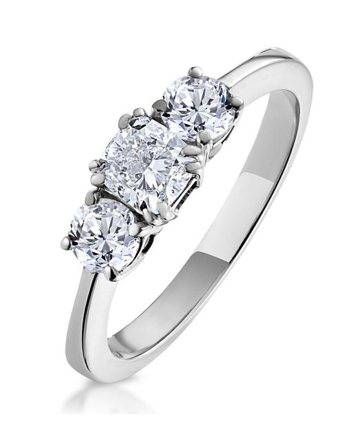 The Diamond Store Metallic 3 Stone Meghan Diamond Engagement Ring 1Ct G/Vs1