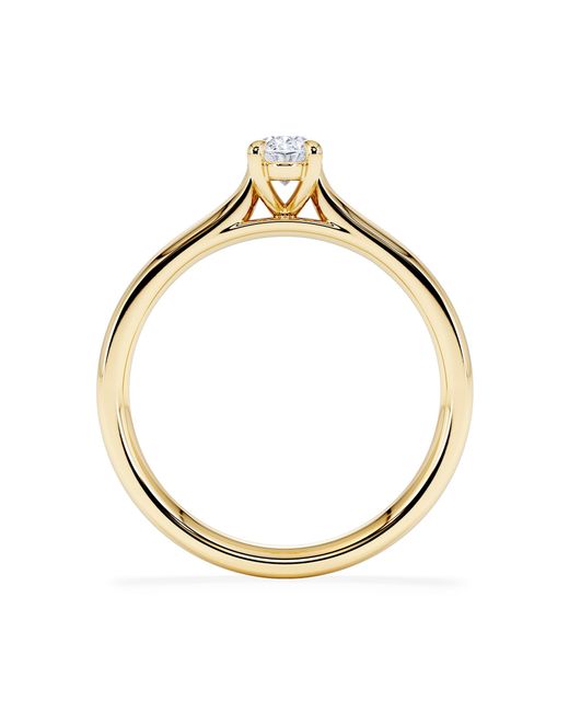 The Diamond Store Metallic Amora Oval 0.50Ct Lab Diamond Engagement Ring F/Vs1 Set