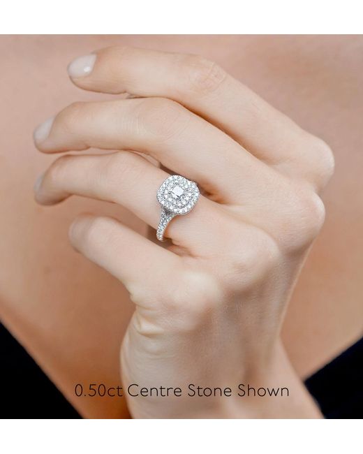 The Diamond Store White Anastasia Gia Diamond Halo Engagement Ring