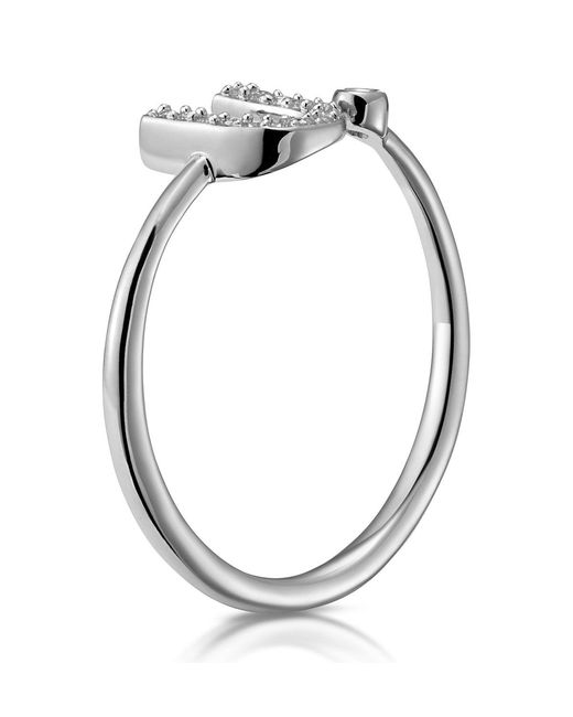 The Diamond Store Metallic Diamond Initial 'U' Ring 0.07Ct Set