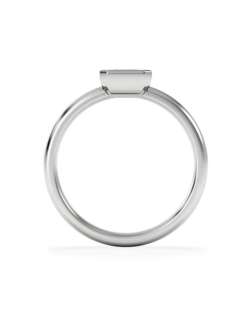 The Diamond Store White Horizon Emerald Cut Lab Diamond Solitaire Ring 0.50Ct H/Si