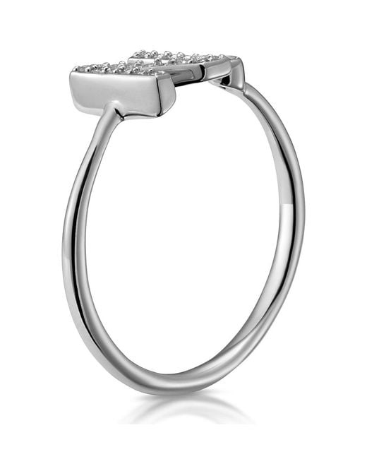 The Diamond Store Metallic Lab Diamond Initial 'N' Ring 0.07Ct Set