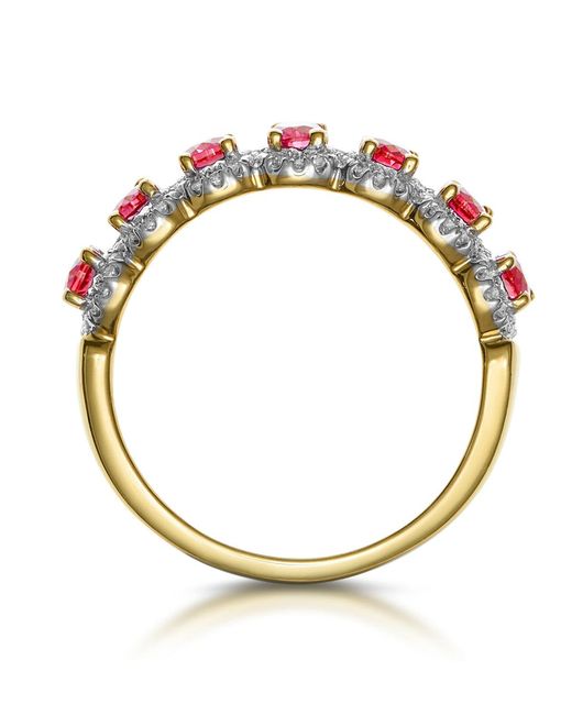 The Diamond Store Metallic Ruby And Diamond Halo Eternity Ring