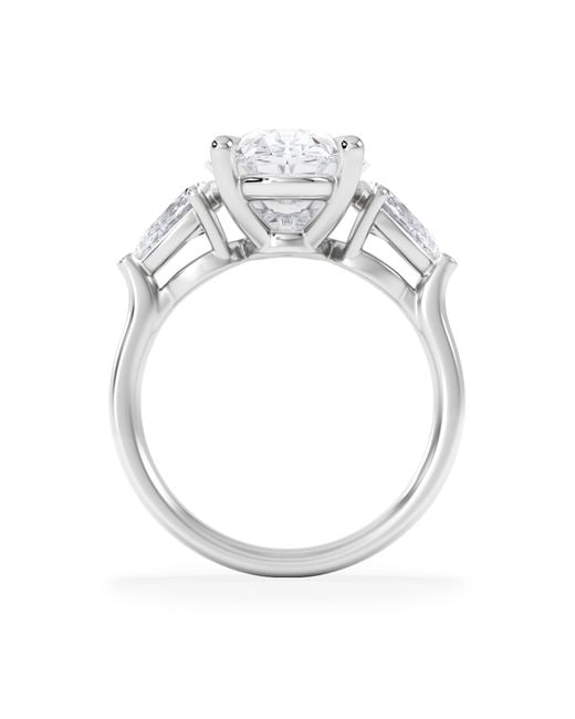 The Diamond Store Blue Adore 6.00Ct Oval Cut Lab Diamond 3 Stone Engagement Ring