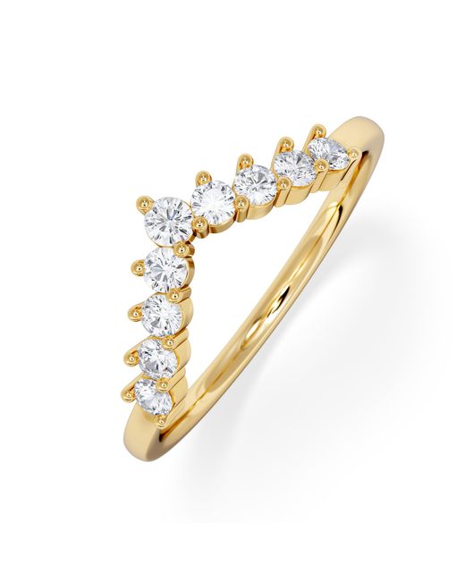 The Diamond Store Metallic Starlit 0.30Ct Lab Diamond Wishbone Ring H/Si Quality