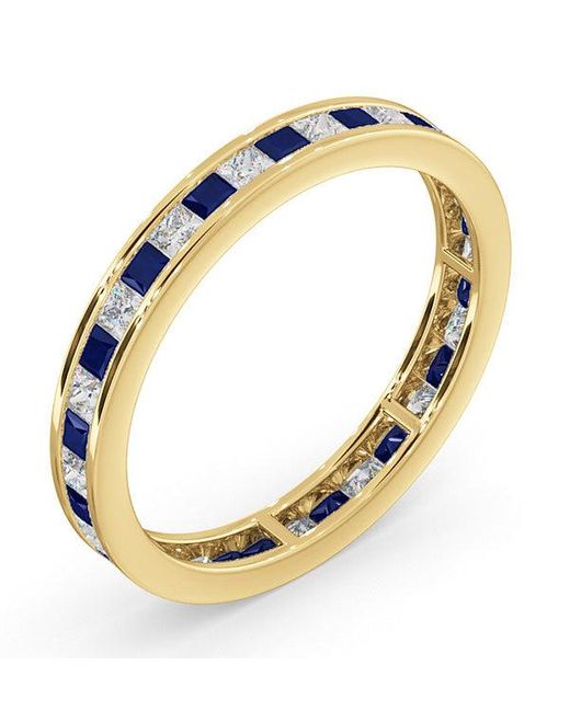 The Diamond Store Blue Eternity Ring Lauren Diamonds G/Vs And Sapphire 1.20Ct