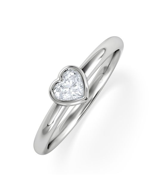 The Diamond Store White Horizon Heart Cut Lab Diamond Solitaire Ring 0.25Ct H/Si