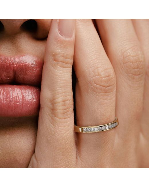 The Diamond Store Metallic Eterna Lab Diamond Princess Cut Half Eternity Ring 0.30Ct H/Si