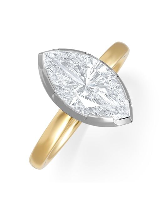 The Diamond Store Metallic Muse 2.00Ct Marquise Cut Lab Grown Solitaire Engagement Ring
