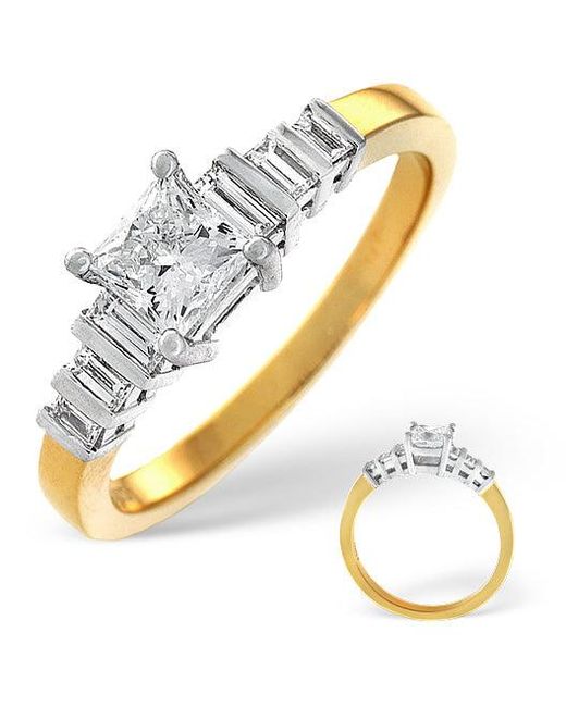 The Diamond Store Metallic H/Si Solitaire With Shoulders Ring 0.74Ct Diamond 18K